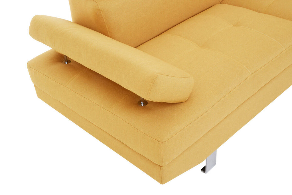 Orsina Hanover Ochre Linen Corner Sofa – Modern L-Shape Sectional