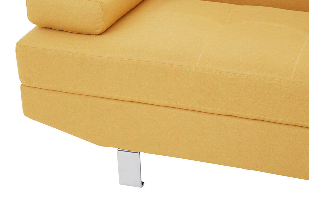 Orsina Hanover Ochre Linen Corner Sofa – Modern L-Shape Sectional
