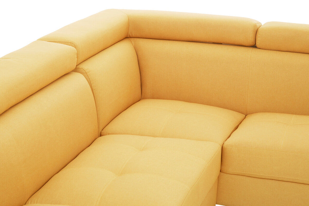 Orsina Hanover Ochre Linen Corner Sofa – Modern L-Shape Sectional