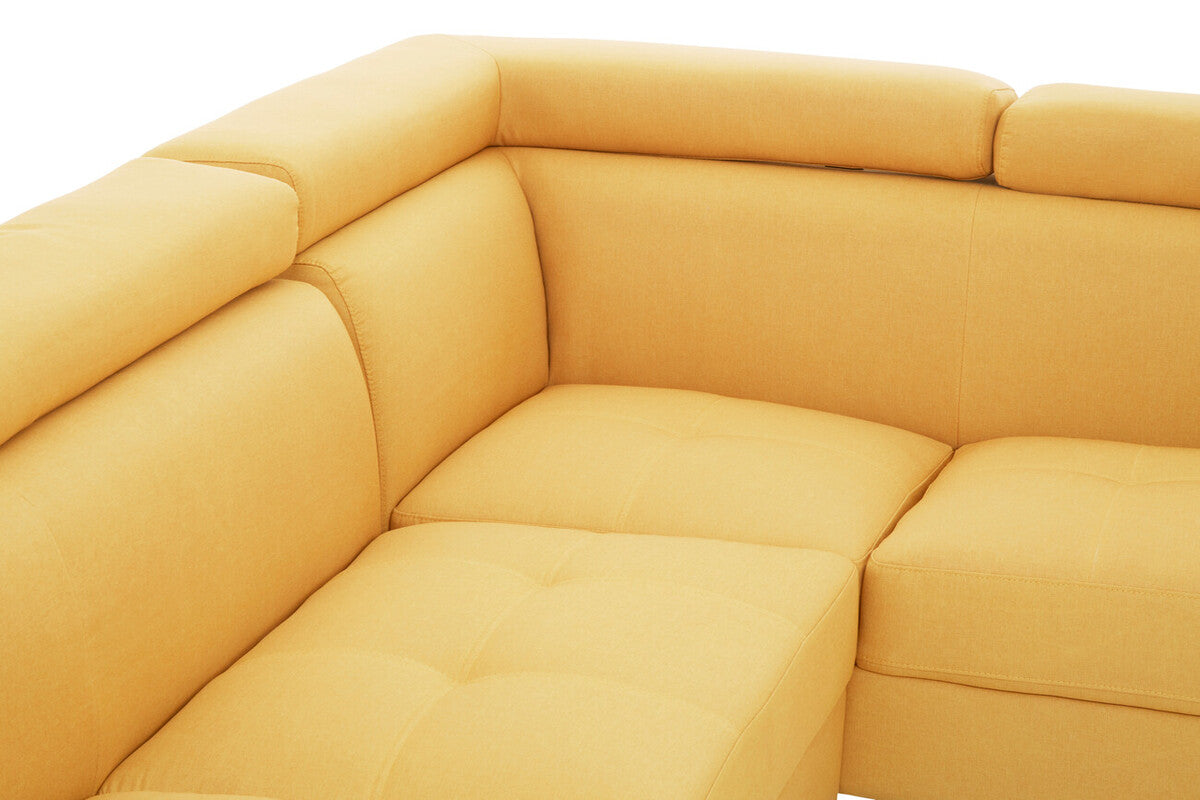 Orsina Hanover Ochre Linen Corner Sofa – Modern L-Shape Sectional