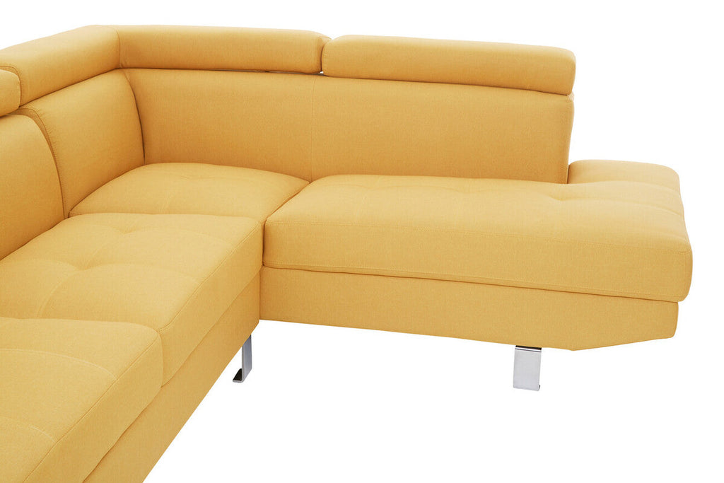 Orsina Hanover Ochre Linen Corner Sofa – Modern L-Shape Sectional