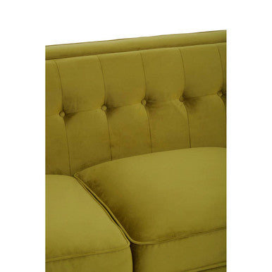 Orsina Helia 3 Seater Olive Velvet Sofa with Black Oak Legs