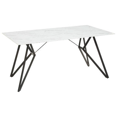 Orsina Weston White Marble Dining Table & 6 Grey Chairs - 7pc Set