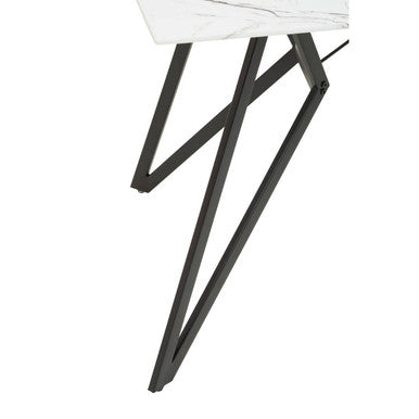 Orsina Weston White Marble Dining Table & 6 Grey Chairs - 7pc Set