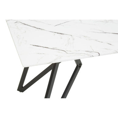 Orsina Weston White Marble Dining Table & 6 Grey Chairs - 7pc Set