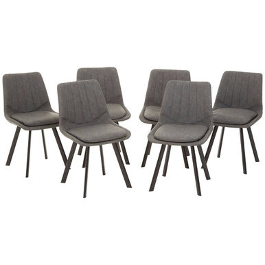 Orsina Westford 6-Seater Dining Set – Wood Effect Table & Grey Chairs
