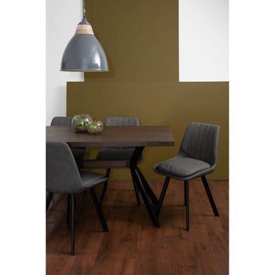 Orsina Westford 6-Seater Dining Set – Wood Effect Table & Grey Chairs