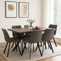 Orsina Westford 6-Seater Dining Set – Wood Effect Table & Grey Chairs