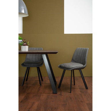 Orsina Westford 6-Seater Dining Set | Wood-Effect Table & Grey Chairs