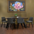 Orsina Westford 6-Seater Dining Set | Wood-Effect Table & Grey Chairs