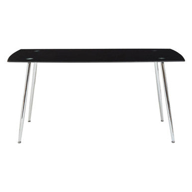 Orsina Wimslow 7-Piece Dining Set | Black Glass Table & 6 Chairs