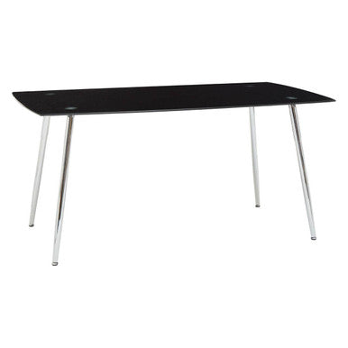 Orsina Wimslow 7-Piece Dining Set | Black Glass Table & 6 Chairs