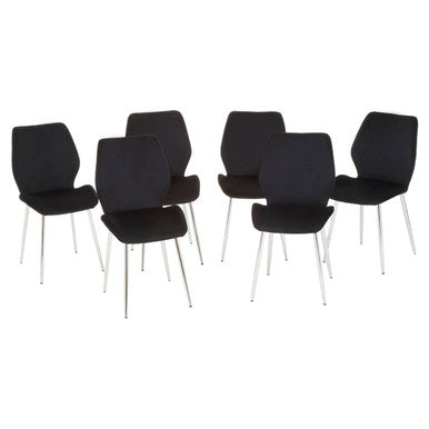 Orsina Wimslow 7-Piece Dining Set | Black Glass Table & 6 Chairs