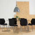 Orsina Wimslow 7-Piece Dining Set | Black Glass Table & 6 Chairs