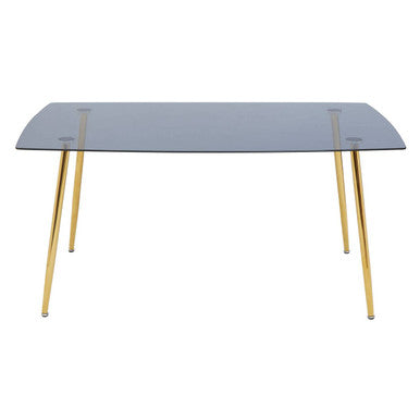 Orsina Wimslow Smoked Glass Dining Table and 6 Grey Velvet Chairs Set
