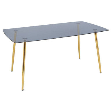Orsina Wimslow Smoked Glass Dining Table and 6 Grey Velvet Chairs Set