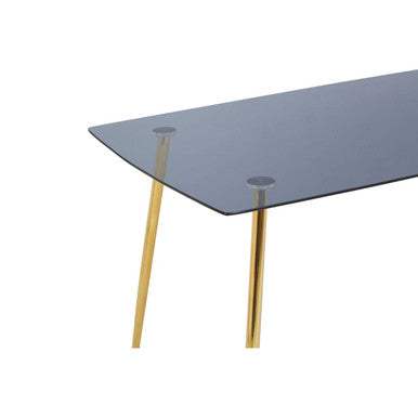 Orsina Wimslow Smoked Glass Dining Table and 6 Grey Velvet Chairs Set