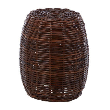 Orsina Maka Natural Croco Rattan Stool – Woven Boho Accent Footstool