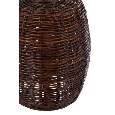 Orsina Maka Natural Croco Rattan Stool – Woven Boho Accent Footstool