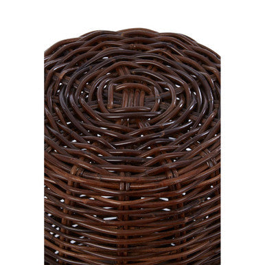 Orsina Maka Natural Croco Rattan Stool – Woven Boho Accent Footstool