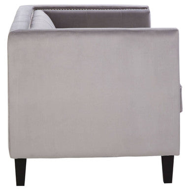Orsina Felisa 2 Seater Grey Velvet Sofa – Compact Modern Loveseat