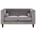 Orsina Felisa 2 Seater Grey Velvet Sofa – Compact Modern Loveseat