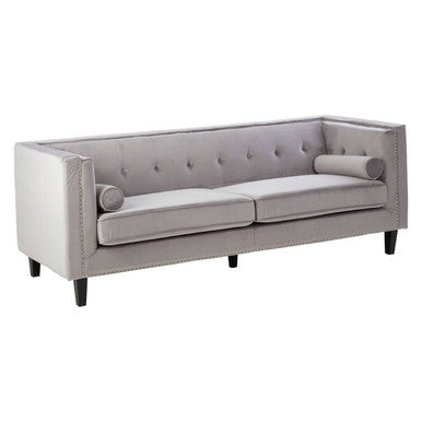 Orsina Felisa 3 Seater Grey Velvet Sofa – Modern Living Room Couch