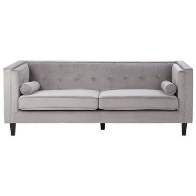 Orsina Felisa 3 Seater Grey Velvet Sofa – Modern Living Room Couch