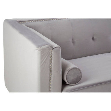 Orsina Felisa 3 Seater Grey Velvet Sofa – Modern Living Room Couch