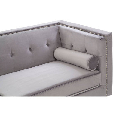 Orsina Felisa 3 Seater Grey Velvet Sofa – Modern Living Room Couch