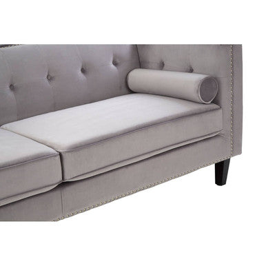 Orsina Felisa 3 Seater Grey Velvet Sofa – Modern Living Room Couch