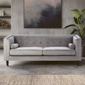 Orsina Felisa 3 Seater Grey Velvet Sofa – Modern Living Room Couch