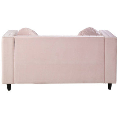Orsina Farah Pink Velvet 2 Seater Sofa – Modern Compact Loveseat