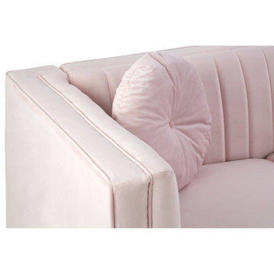 Orsina Farah Pink Velvet 2 Seater Sofa – Modern Compact Loveseat