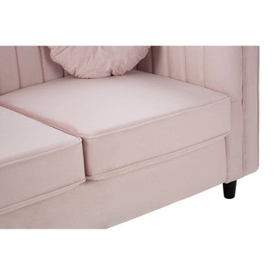 Orsina Farah Pink Velvet 2 Seater Sofa – Modern Compact Loveseat