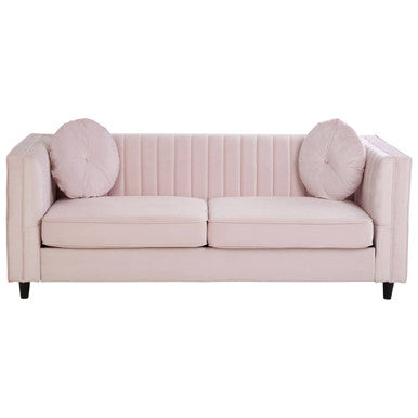 Orsina Farah 3 Seater Pink Velvet Sofa – Modern Living Room Couch