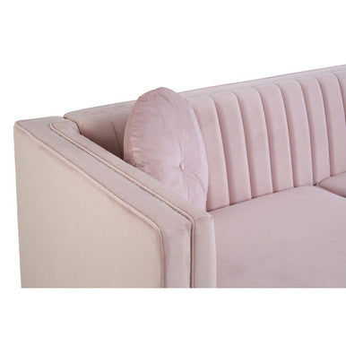 Orsina Farah 3 Seater Pink Velvet Sofa – Modern Living Room Couch