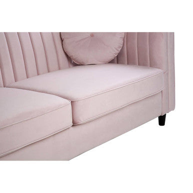 Orsina Farah 3 Seater Pink Velvet Sofa – Modern Living Room Couch