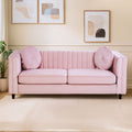 Orsina Farah 3 Seater Pink Velvet Sofa – Modern Living Room Couch