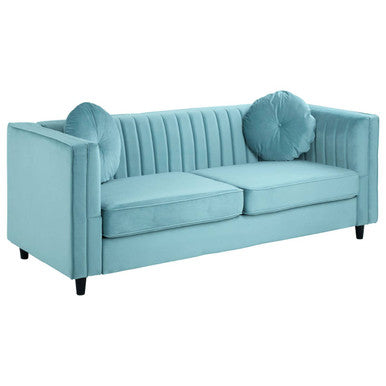 Orsina Farah 3 Seater Sofa – Pastel Green Velvet Modern Lounge