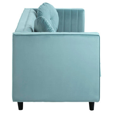 Orsina Farah 3 Seater Sofa – Pastel Green Velvet Modern Lounge