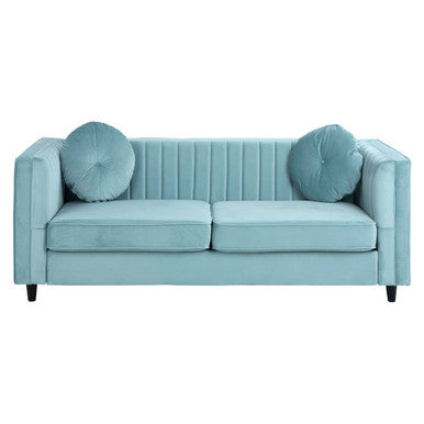 Orsina Farah 3 Seater Sofa – Pastel Green Velvet Modern Lounge