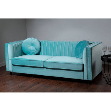 Orsina Farah 3 Seater Sofa – Pastel Green Velvet Modern Lounge