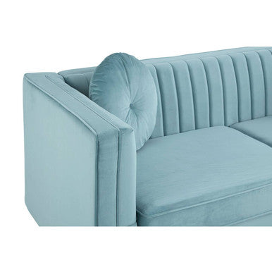 Orsina Farah 3 Seater Sofa – Pastel Green Velvet Modern Lounge