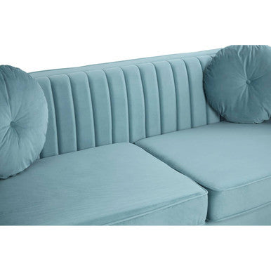 Orsina Farah 3 Seater Sofa – Pastel Green Velvet Modern Lounge