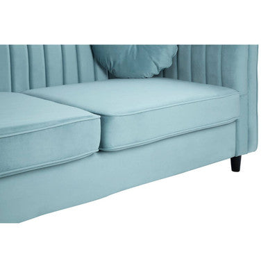 Orsina Farah 3 Seater Sofa – Pastel Green Velvet Modern Lounge
