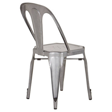 Orsina Grange Grey Metal Chair – Stackable Industrial Dining Seating