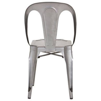 Orsina Grange Grey Metal Chair – Stackable Industrial Dining Seating