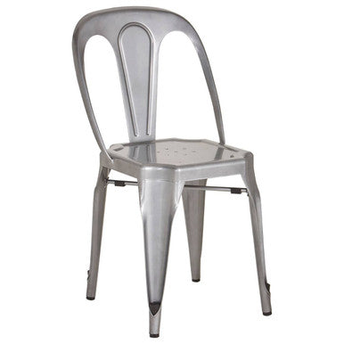 Orsina Grange Grey Metal Chair – Stackable Industrial Dining Seating