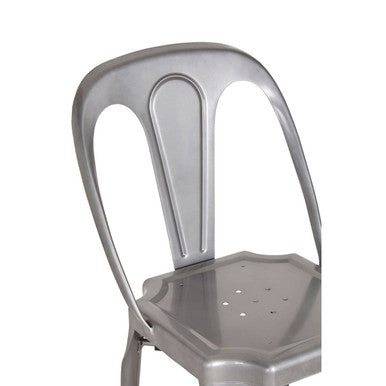 Orsina Grange Grey Metal Chair – Stackable Industrial Dining Seating